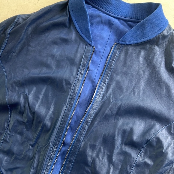 Stunning leather/suede reversible jacket with pockets - genuine leather - Picture 11 of 16